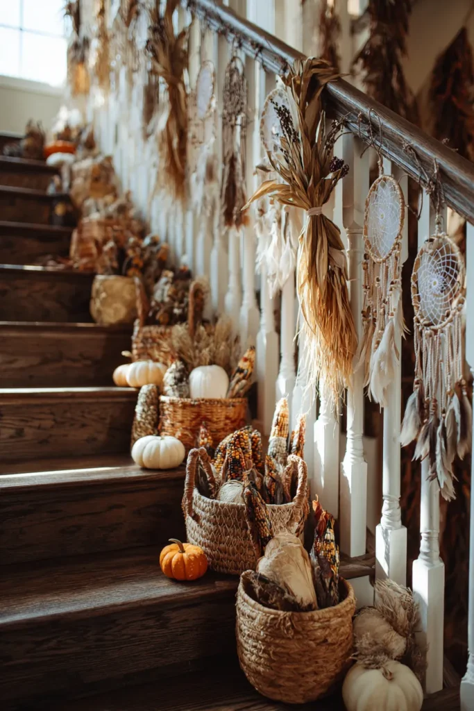 Tie Wheat Bundles to Banister