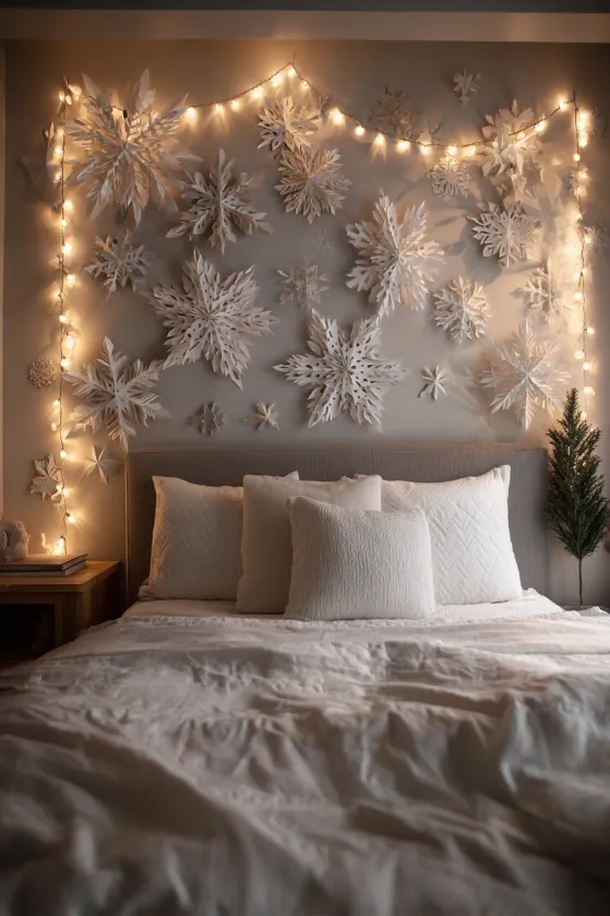 Bedroom Headboard Wall Christmas Backdrop