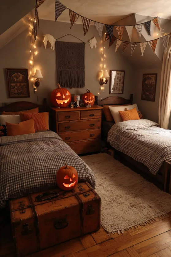 Collegiate-Themed Spooky Bedroom