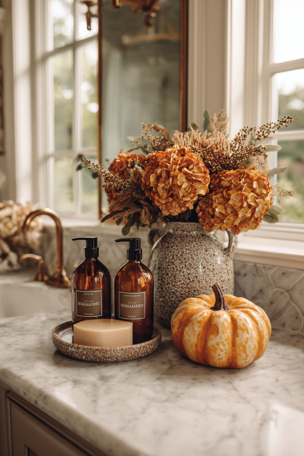 Elegant Fall Vanity Counter Display