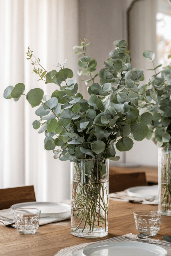 Eucalyptus Sprigs Thanksgiving Centerpiece Ideas