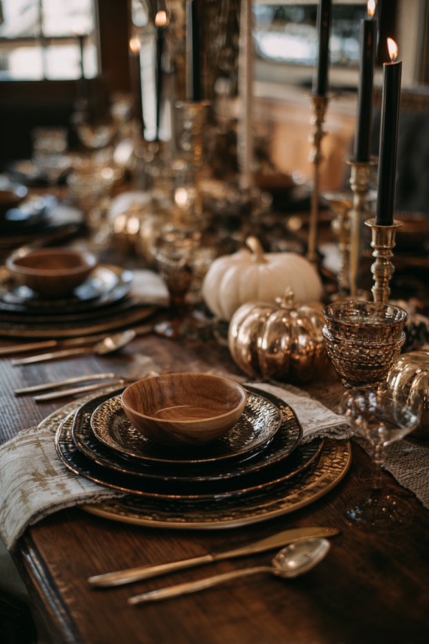 Metallic Accent Fall Table