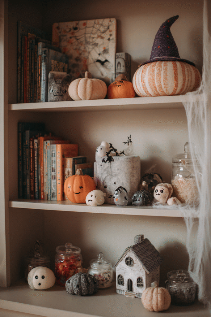 Nursery Halloween Spooky Bookcase and Decor Ideas