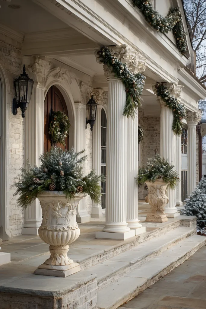 Outdoor Column Christmas Classical Elegance