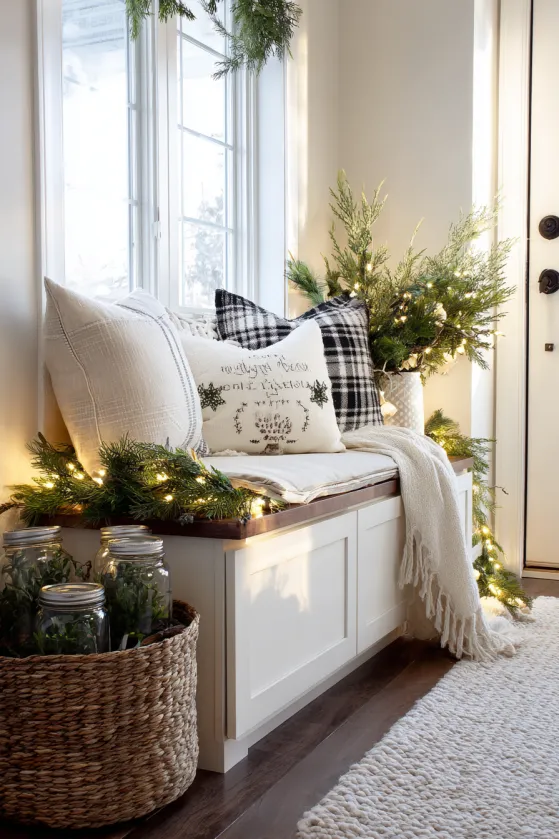 Entryway Shoe Storage Bench Holiday Enhancement