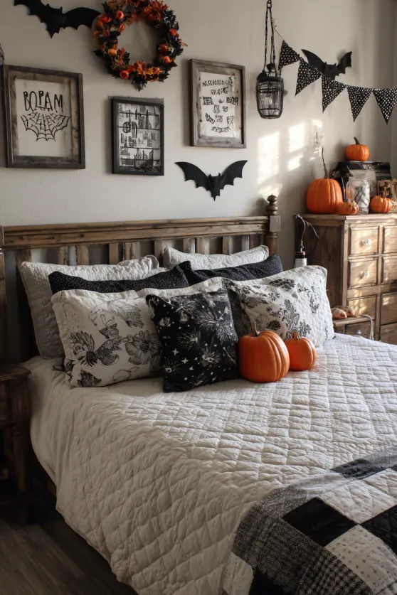 Guest-Ready Modern Halloween Bedroom