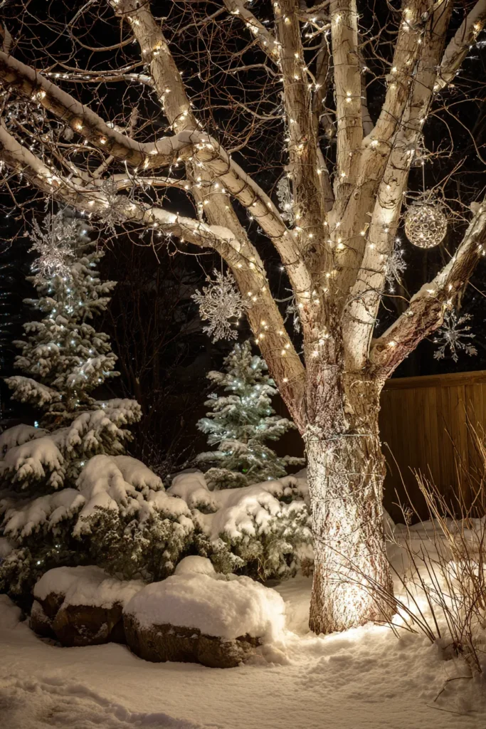 Tree Trunk Christmas Lighting Woodland Magic