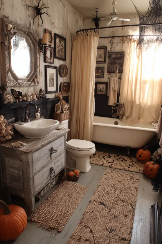 Coastal Modern Halloween Bathroom