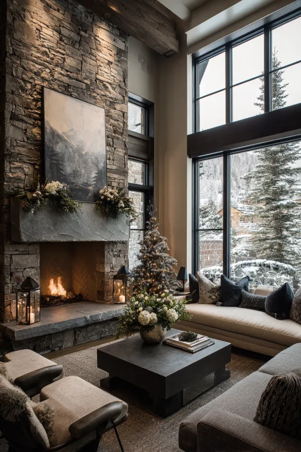 Contemporary Mountain Oversized Stone Decorations