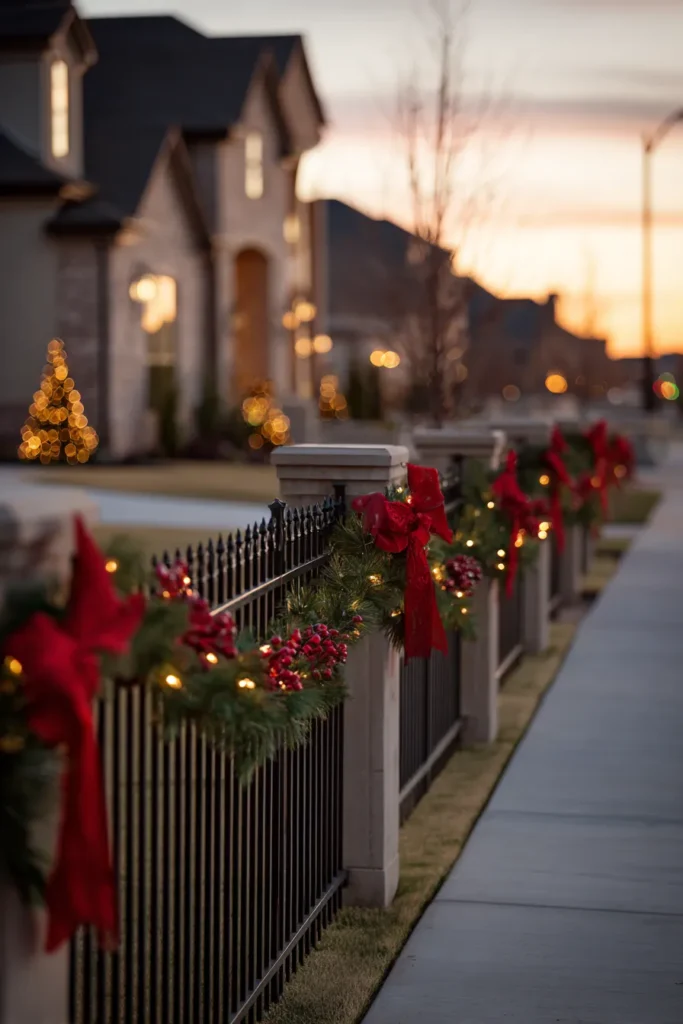 Fence Line Christmas Garland Coordination
