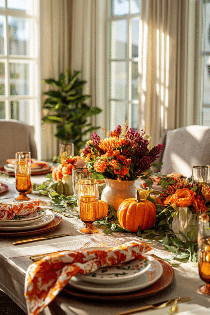 Festive Mood Thanksgiving Decorations Table Setting