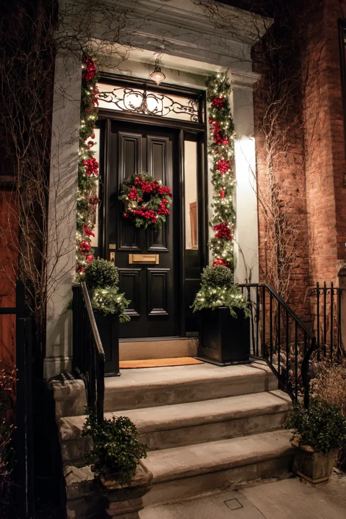 Small Front Stoop Maximized Christmas Decorating