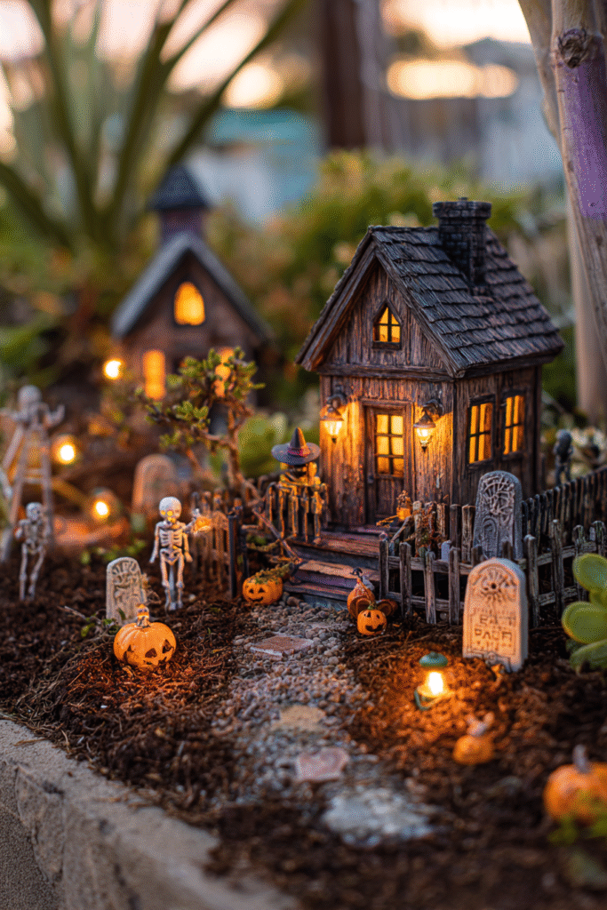 Tiny House Halloween Spooky Graveyard Minimalist