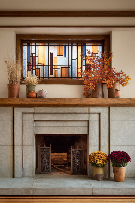 Prairie Style Fall Mantel Decorating Ideas