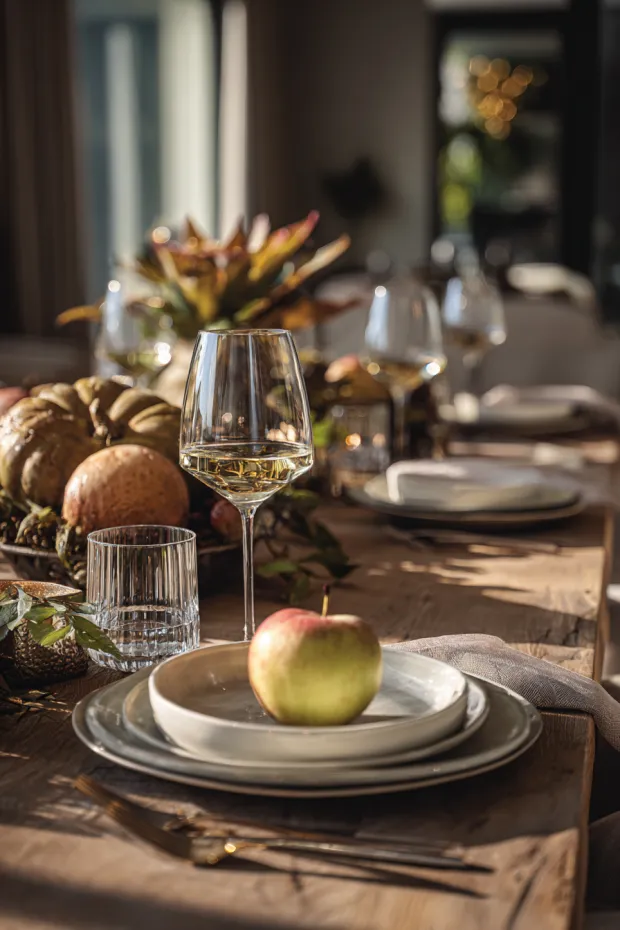 Technology-Integrated Rustic Autumn Smart Table