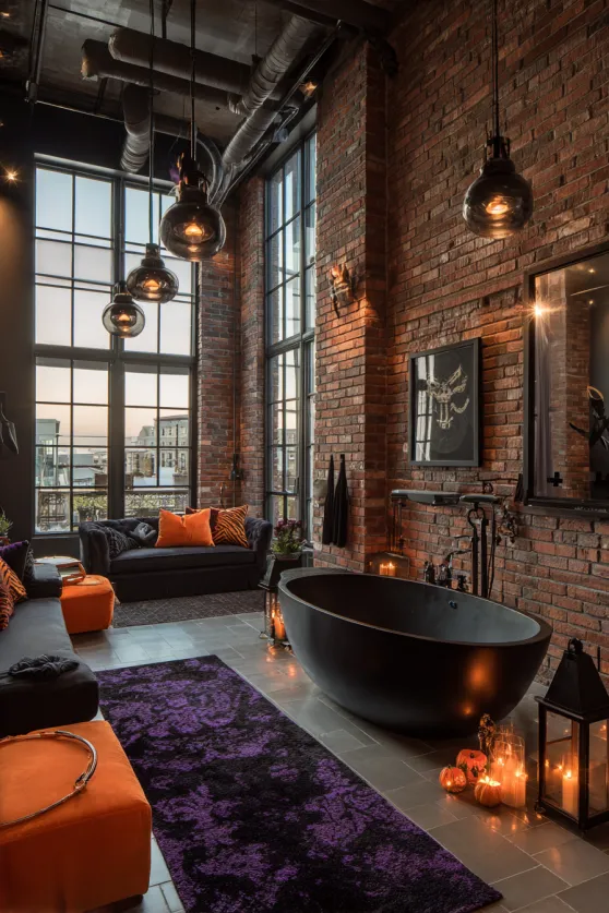 Warehouse Loft Modern Halloween Bathroom