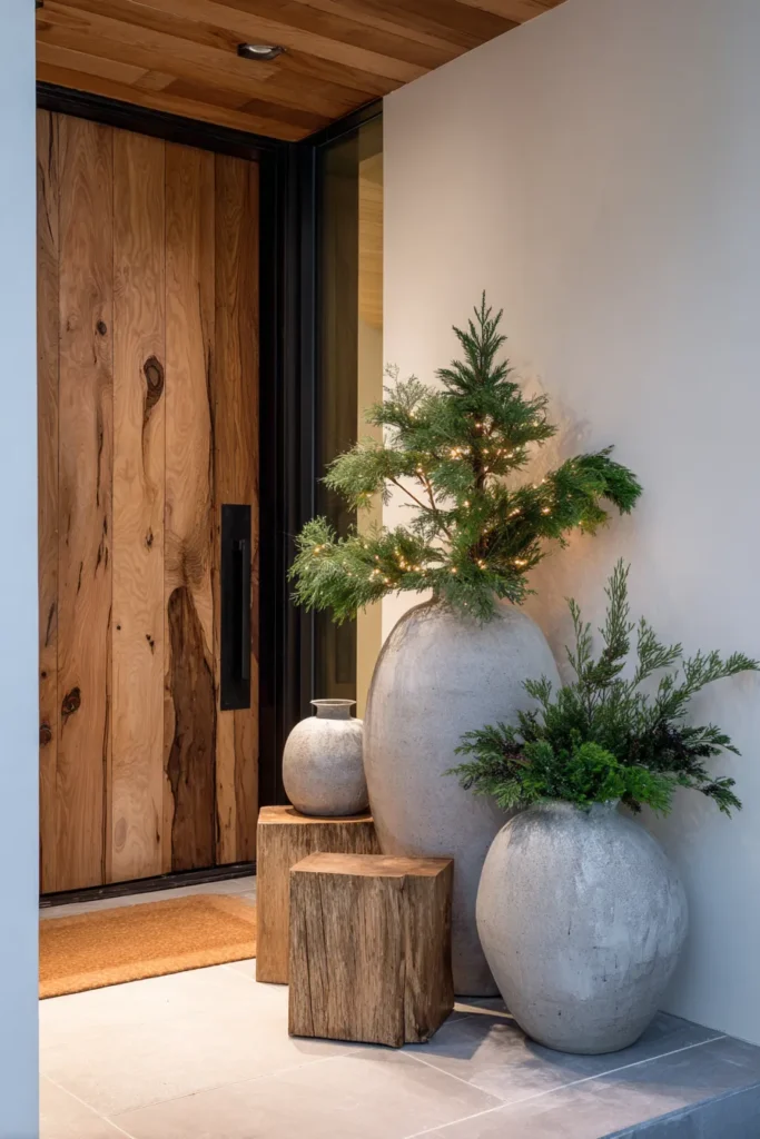Place Evergreen in Ceramic Vessels