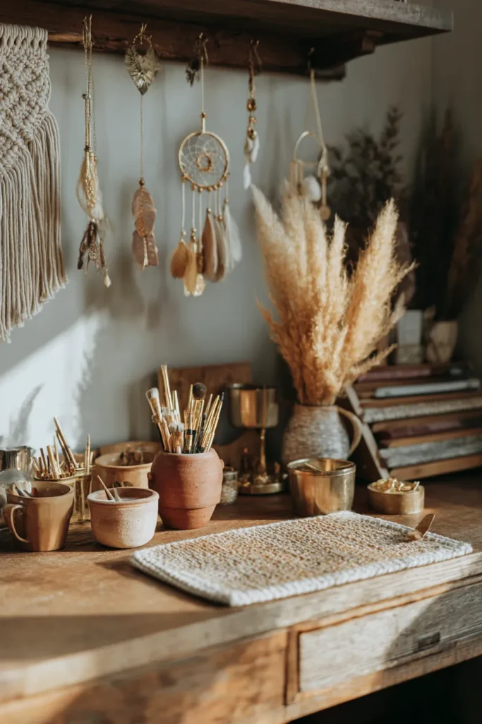 Style Workspace with Terracotta Pots