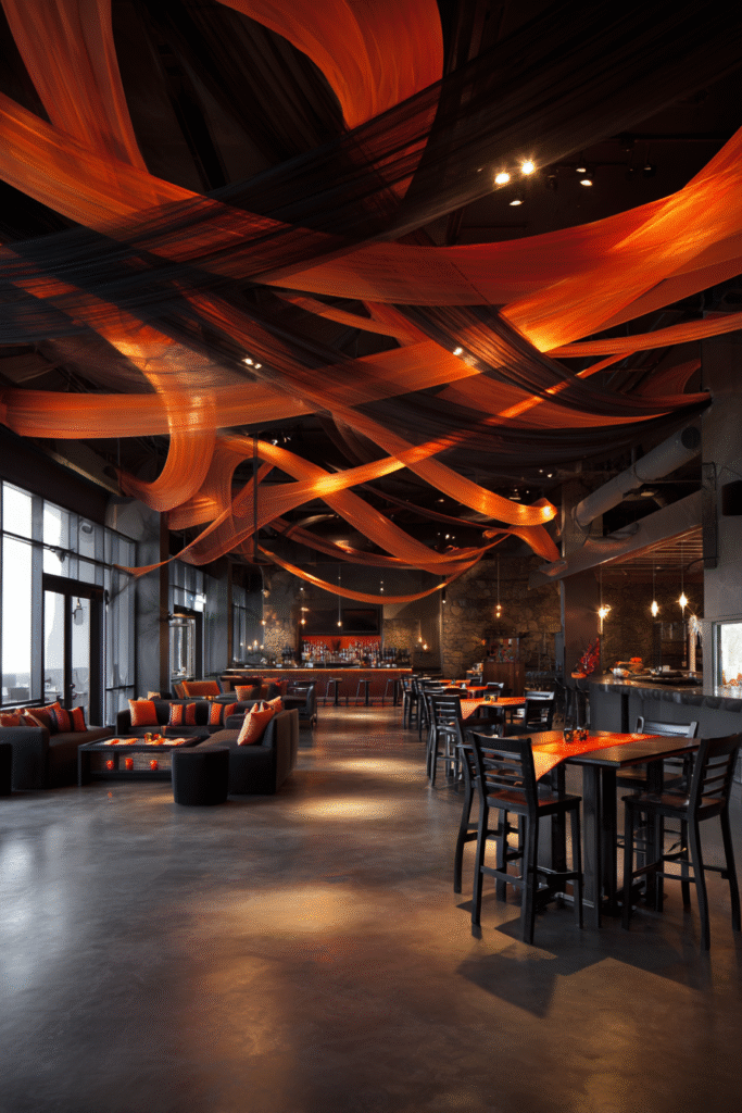 Streamers Halloween Party Decor Ideas Ceiling Treatment