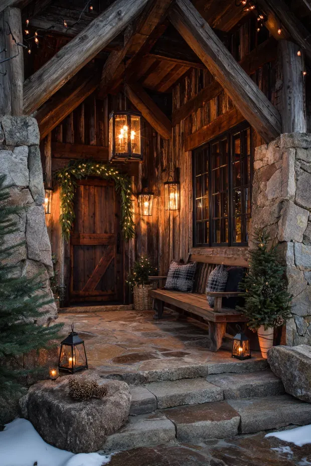 Cabin Retreat with Wilderness-Inspired Rustic Dual-Holiday Elements