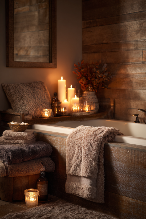 Cozy Fall Bathtub Ambiance