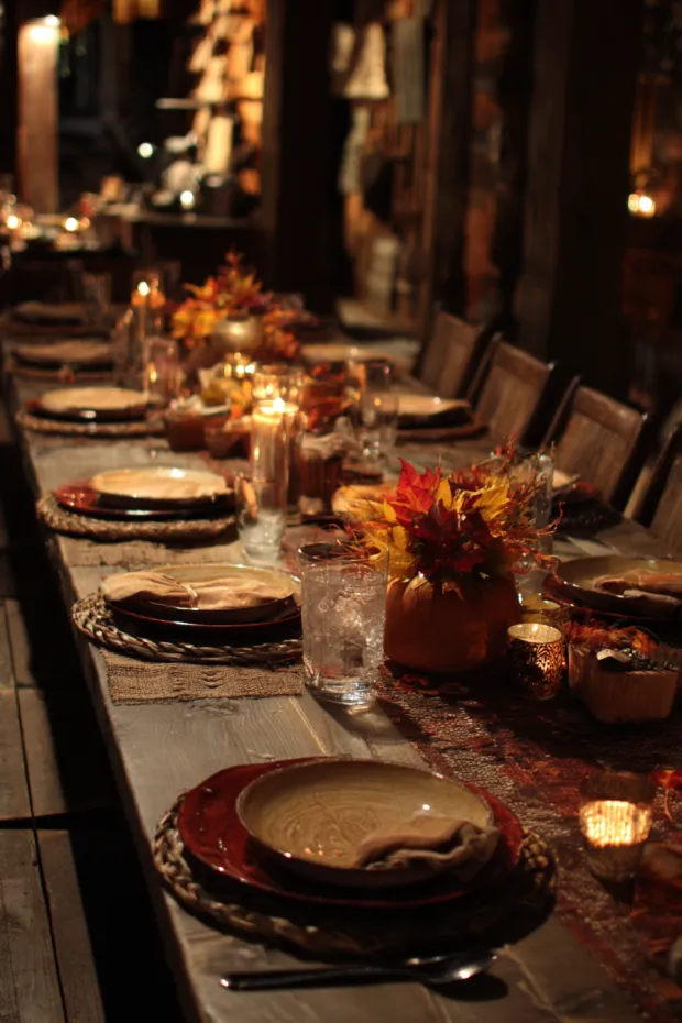 Experiential Rustic Autumn Interactive Table