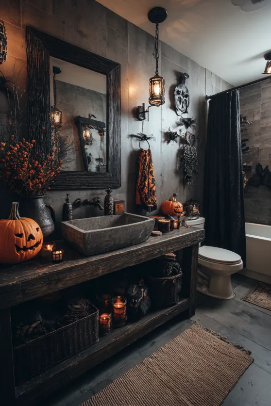 Minimalist Japanese Modern Halloween Bathroom