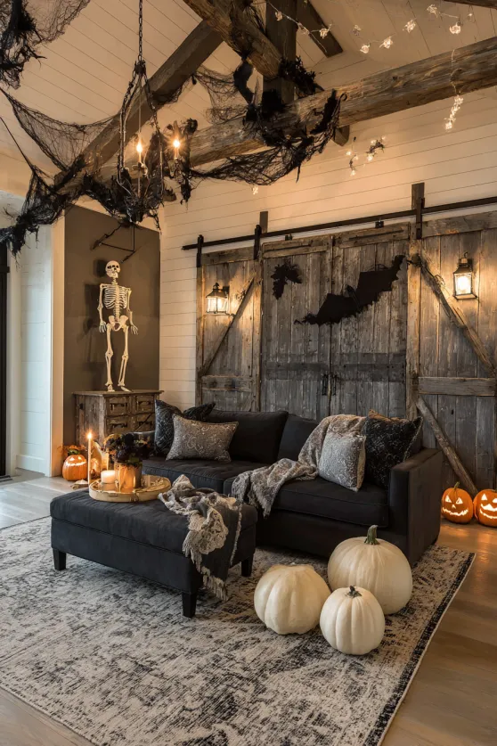 Modern Farmhouse Halloween Living Room