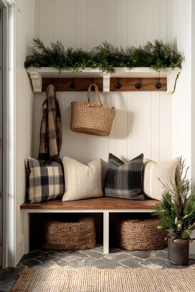 Create Practical Mudroom Holiday Storage