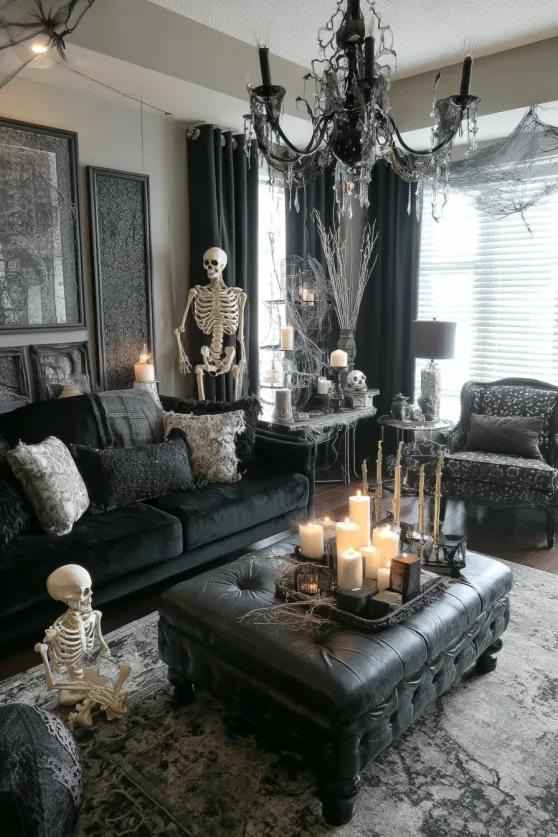 Eclectic Modern Halloween Living Space