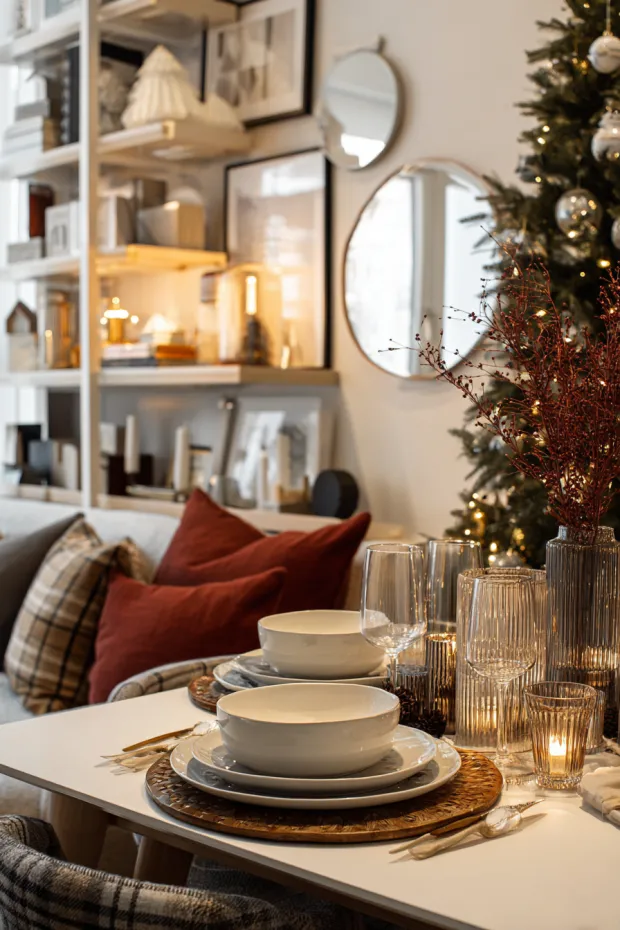 Small Space Christmas Dining with Creative Compact Holiday Style