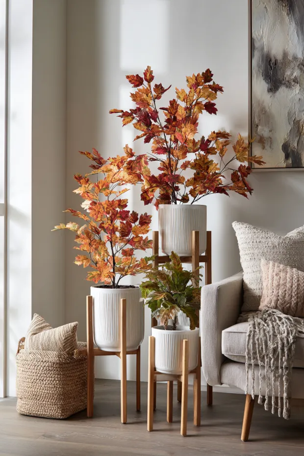 Autumn Leaf Plant Stand Arrangement