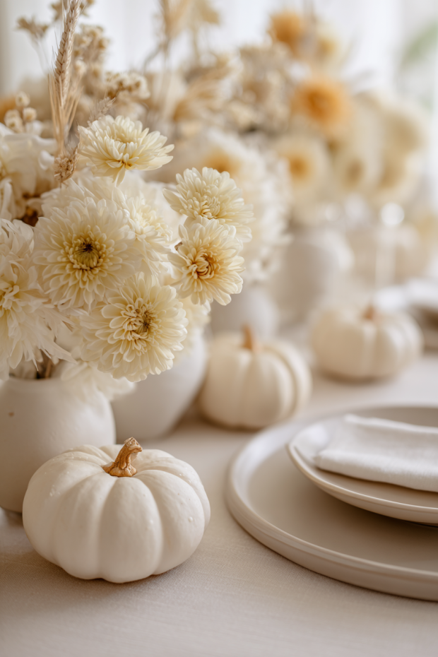 Monochromatic Cream Fall Setting