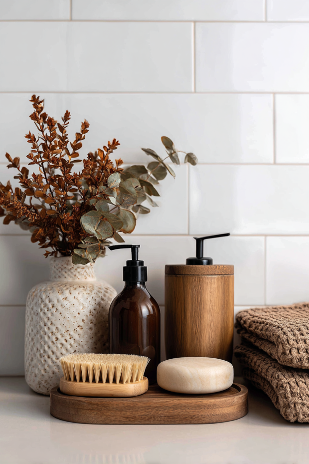 Natural Fall Shower Corner Accent