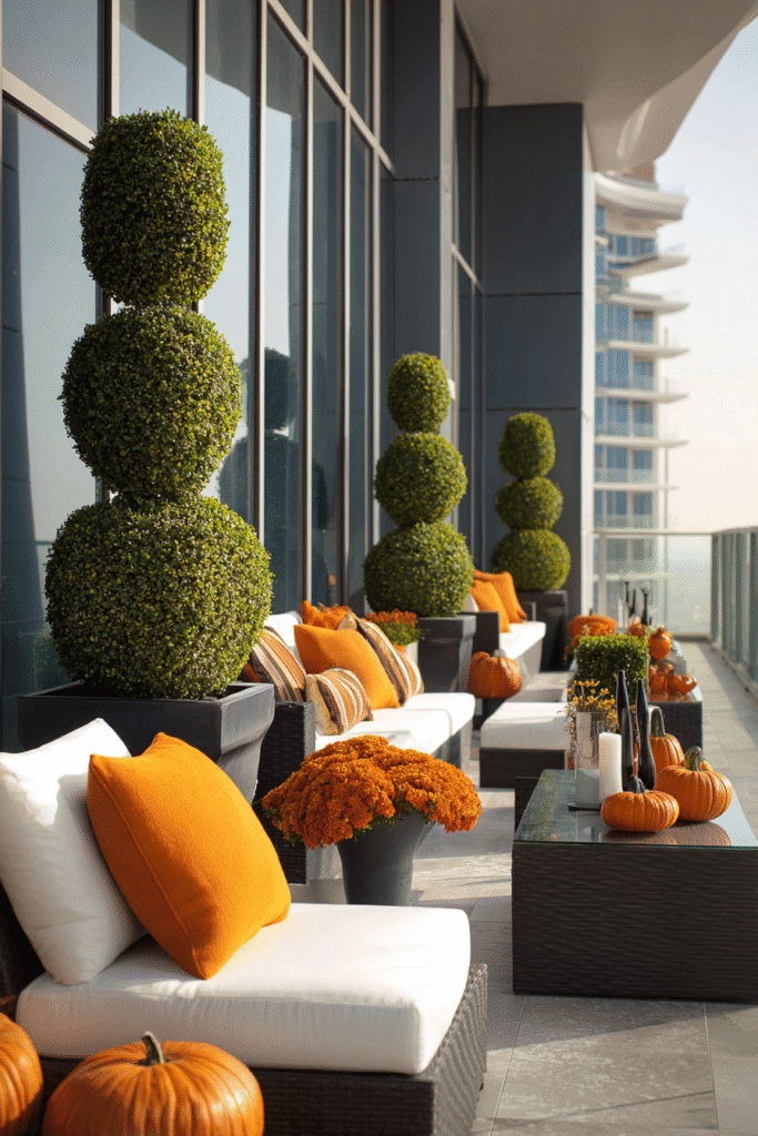 Pumpkin Topiary Halloween Party Decor Ideas Architectural Element