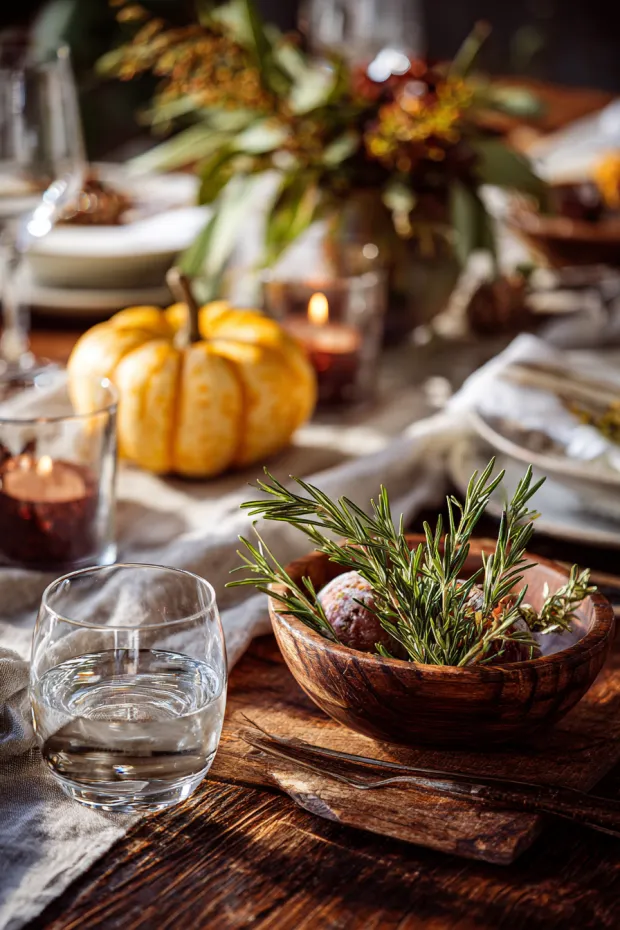 Wellness-Focused Rustic Autumn Healing Table