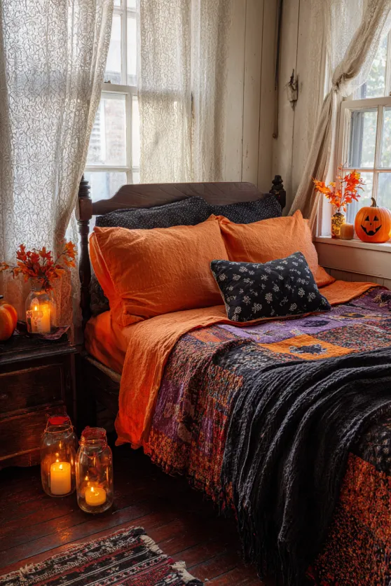 Cozy Cottage Halloween Bedroom