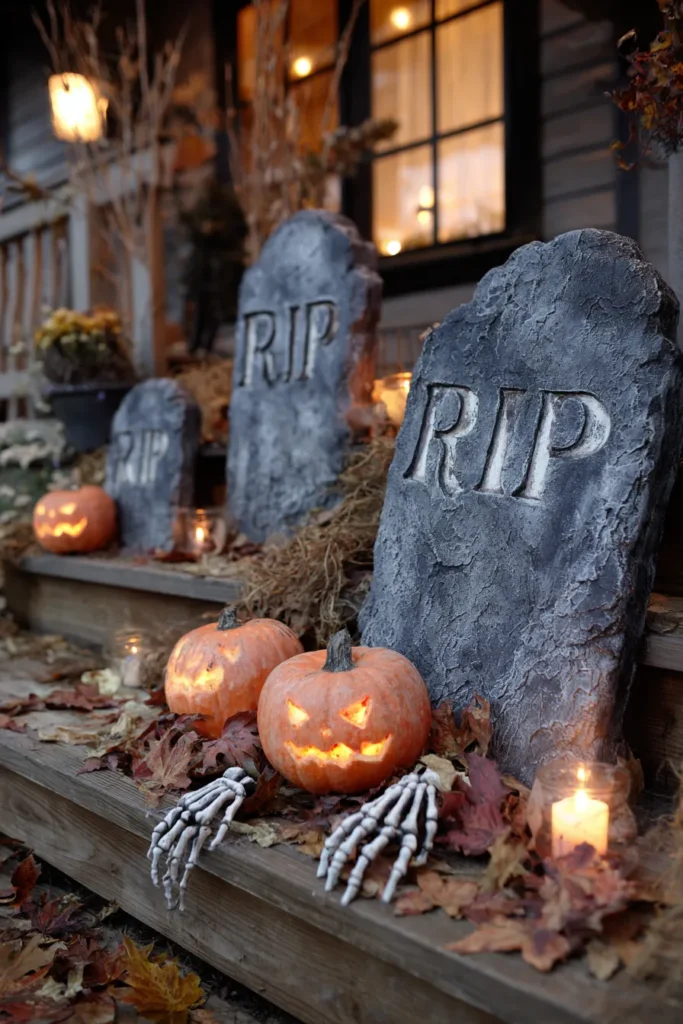 DIY Foam Tombstone Graveyard