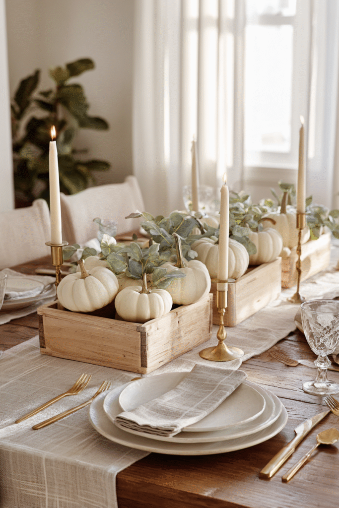 Modern Minimalist Thanksgiving Decorations Table Setting