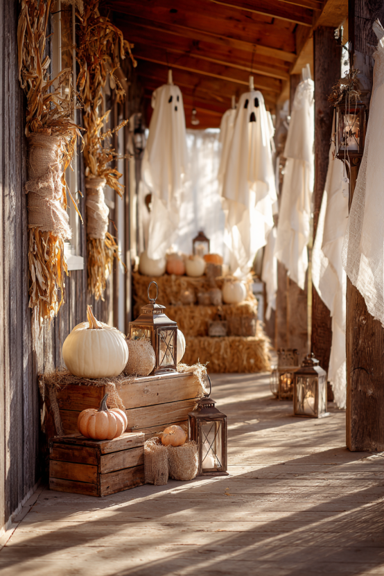 Rustic Farmhouse Halloween Porch