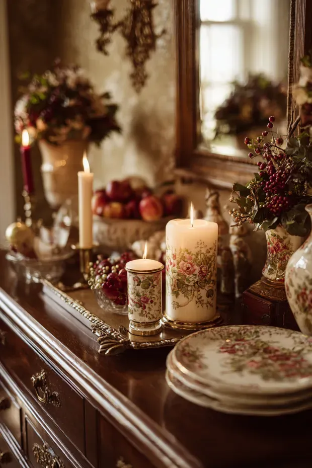 Cottage Garden Home with Romantic Floral and Holiday Accents
