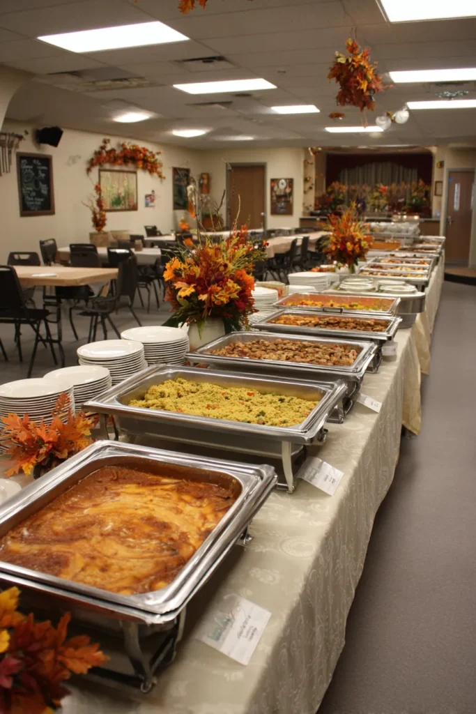 Thanksgiving Potluck Setup Organization