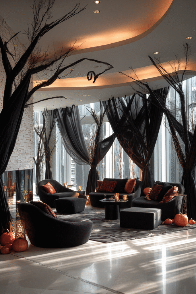 Spooky Curve Halloween Party Decor Ideas Flowing Design Elements