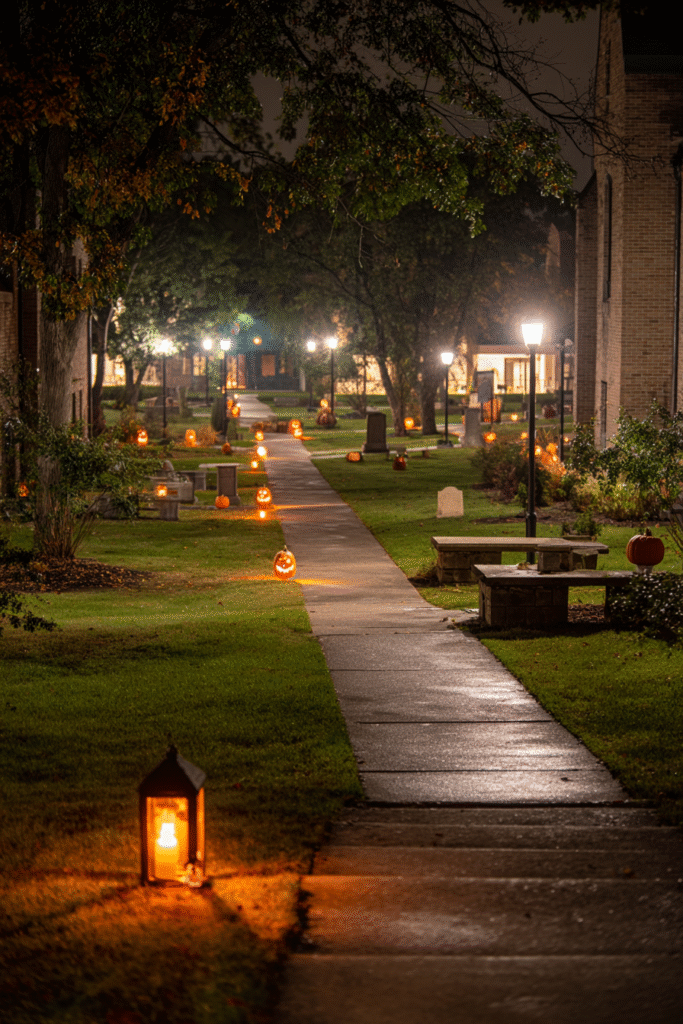 University Campus Halloween Spooky Graveyard Academic