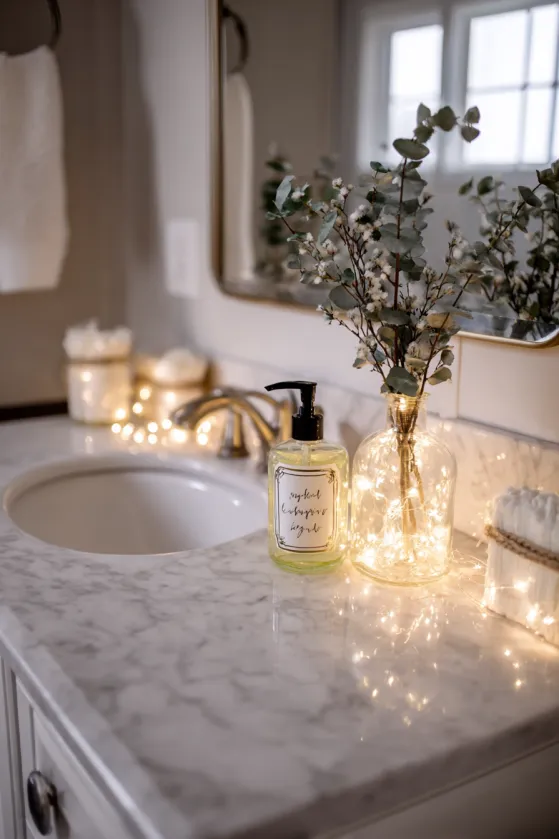 Bathroom Vanity Mirror Christmas Light Frame