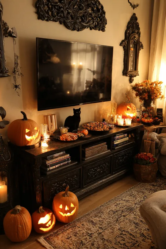 Modern Trick-or-Treat Living Room