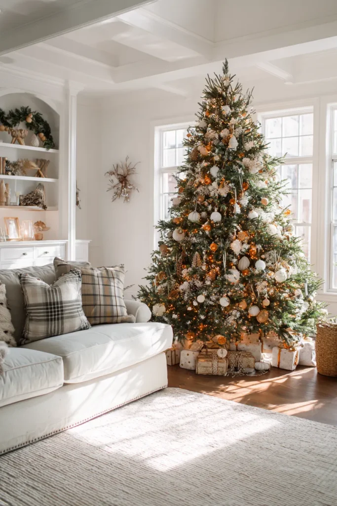 Classic Family Living Room with Timeless Christmas Tree