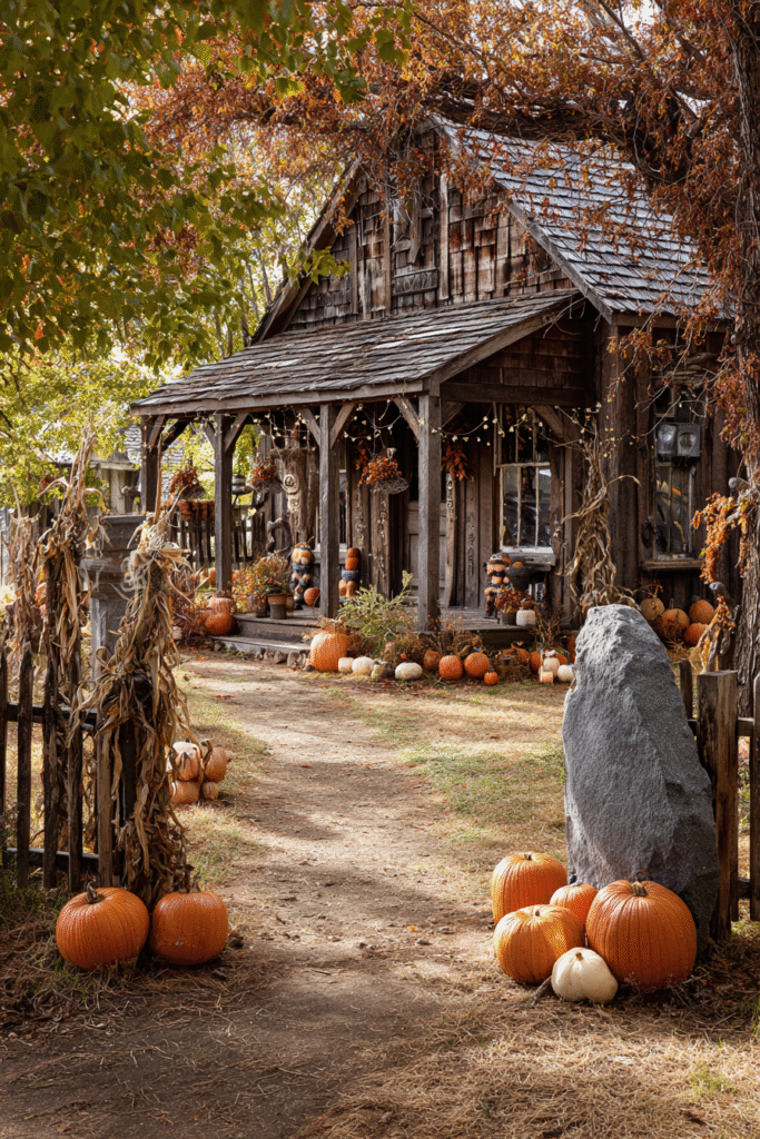 Country Farmhouse Halloween Spooky Graveyard Display
