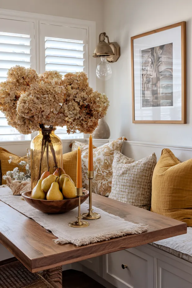 Elegant Fall Kitchen Dining Nook