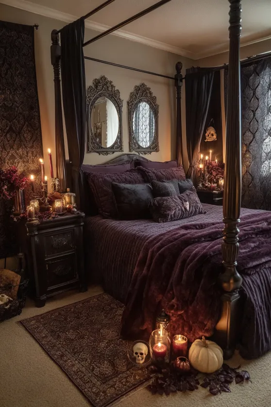 Gothic Four-Poster Halloween Room